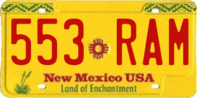 NM license plate 553RAM