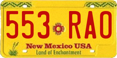 NM license plate 553RAO