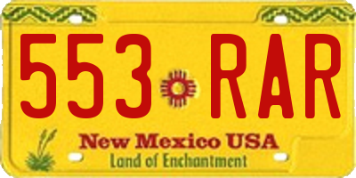 NM license plate 553RAR