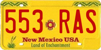 NM license plate 553RAS