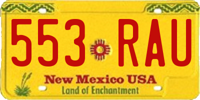 NM license plate 553RAU