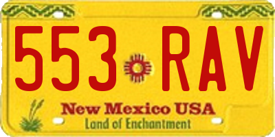 NM license plate 553RAV