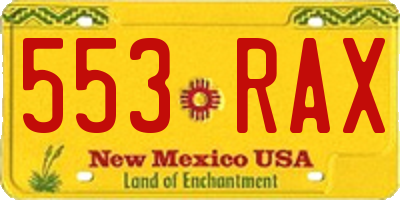 NM license plate 553RAX