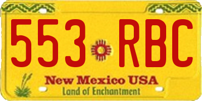 NM license plate 553RBC