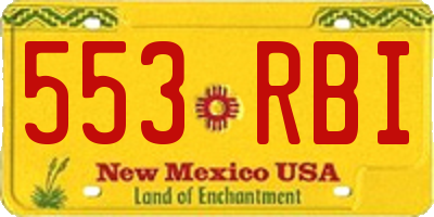 NM license plate 553RBI