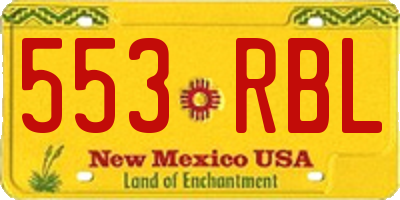 NM license plate 553RBL