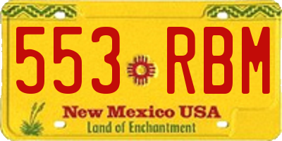 NM license plate 553RBM