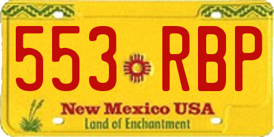 NM license plate 553RBP