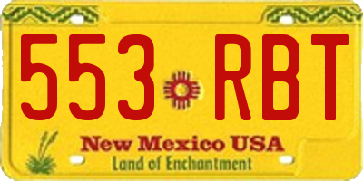 NM license plate 553RBT