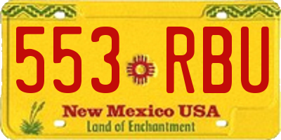 NM license plate 553RBU