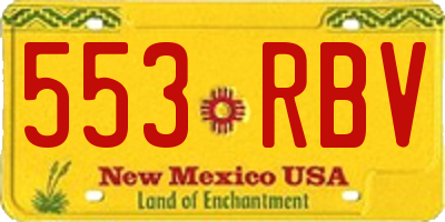 NM license plate 553RBV