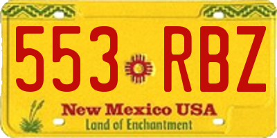 NM license plate 553RBZ