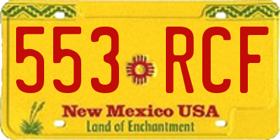 NM license plate 553RCF