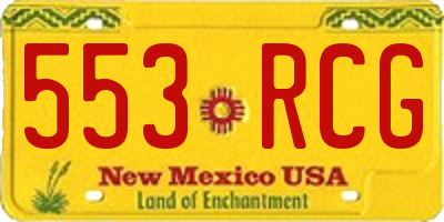 NM license plate 553RCG