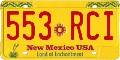 NM license plate 553RCI