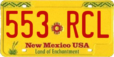 NM license plate 553RCL