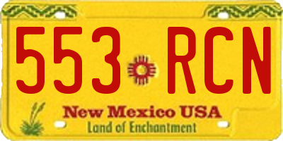 NM license plate 553RCN