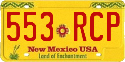 NM license plate 553RCP