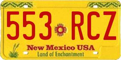 NM license plate 553RCZ