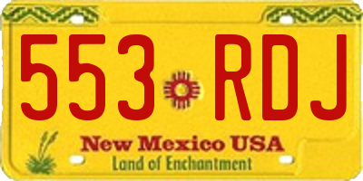 NM license plate 553RDJ