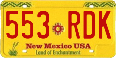 NM license plate 553RDK