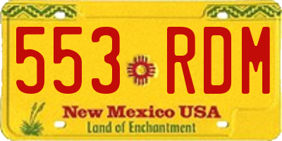 NM license plate 553RDM