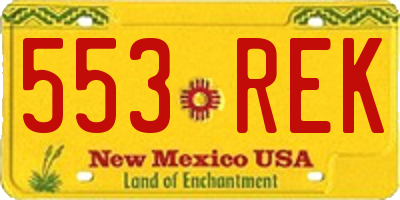 NM license plate 553REK