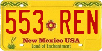 NM license plate 553REN