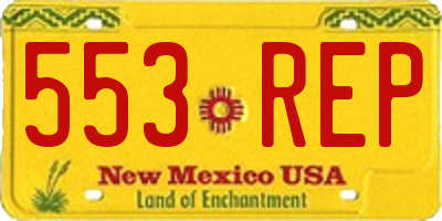 NM license plate 553REP
