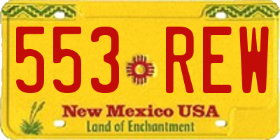 NM license plate 553REW