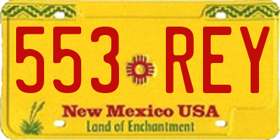 NM license plate 553REY