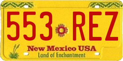 NM license plate 553REZ