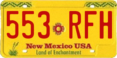 NM license plate 553RFH