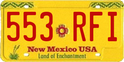 NM license plate 553RFI
