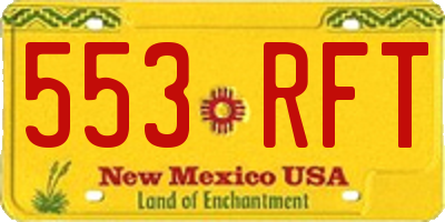 NM license plate 553RFT