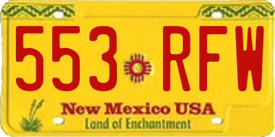 NM license plate 553RFW