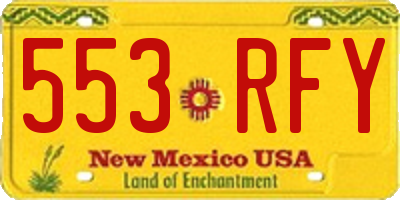 NM license plate 553RFY