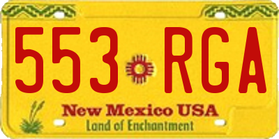 NM license plate 553RGA
