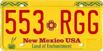 NM license plate 553RGG