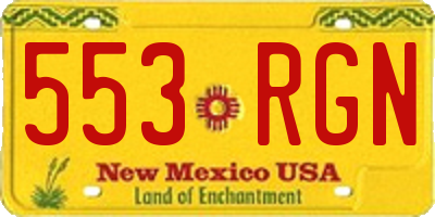 NM license plate 553RGN
