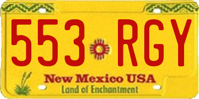 NM license plate 553RGY