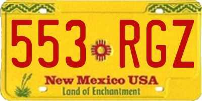NM license plate 553RGZ