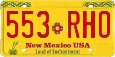 NM license plate 553RHO