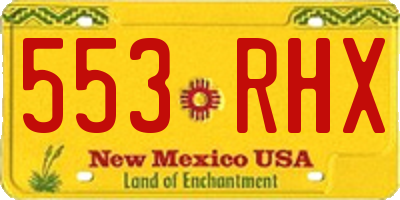 NM license plate 553RHX