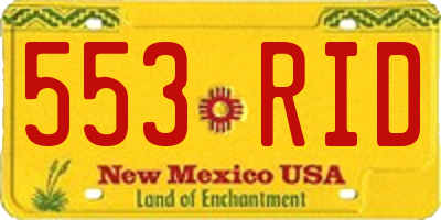 NM license plate 553RID
