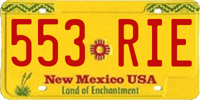 NM license plate 553RIE