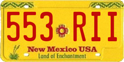 NM license plate 553RII