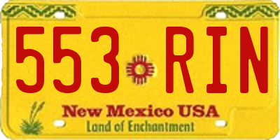 NM license plate 553RIN