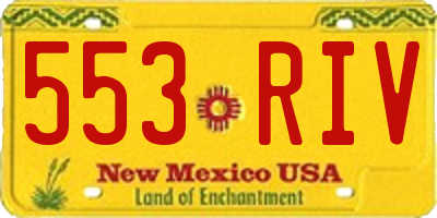 NM license plate 553RIV