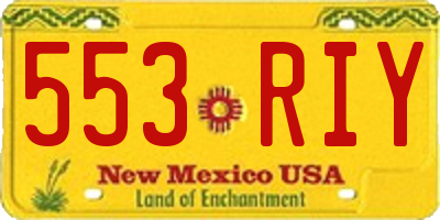 NM license plate 553RIY
